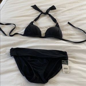 Ralph Lauren Black halter bikini top & bottom